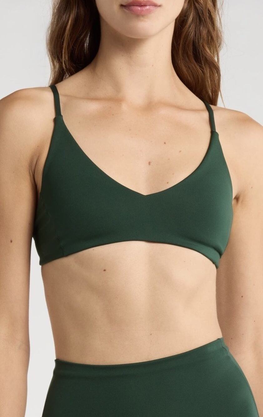 Left On Friday Sunday Bikini Top Palm Green Sz S NEW